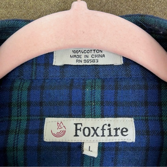 Foxfire L Plaid Flannel Long Sleeve Shirt Men's - Picture 3 of 10